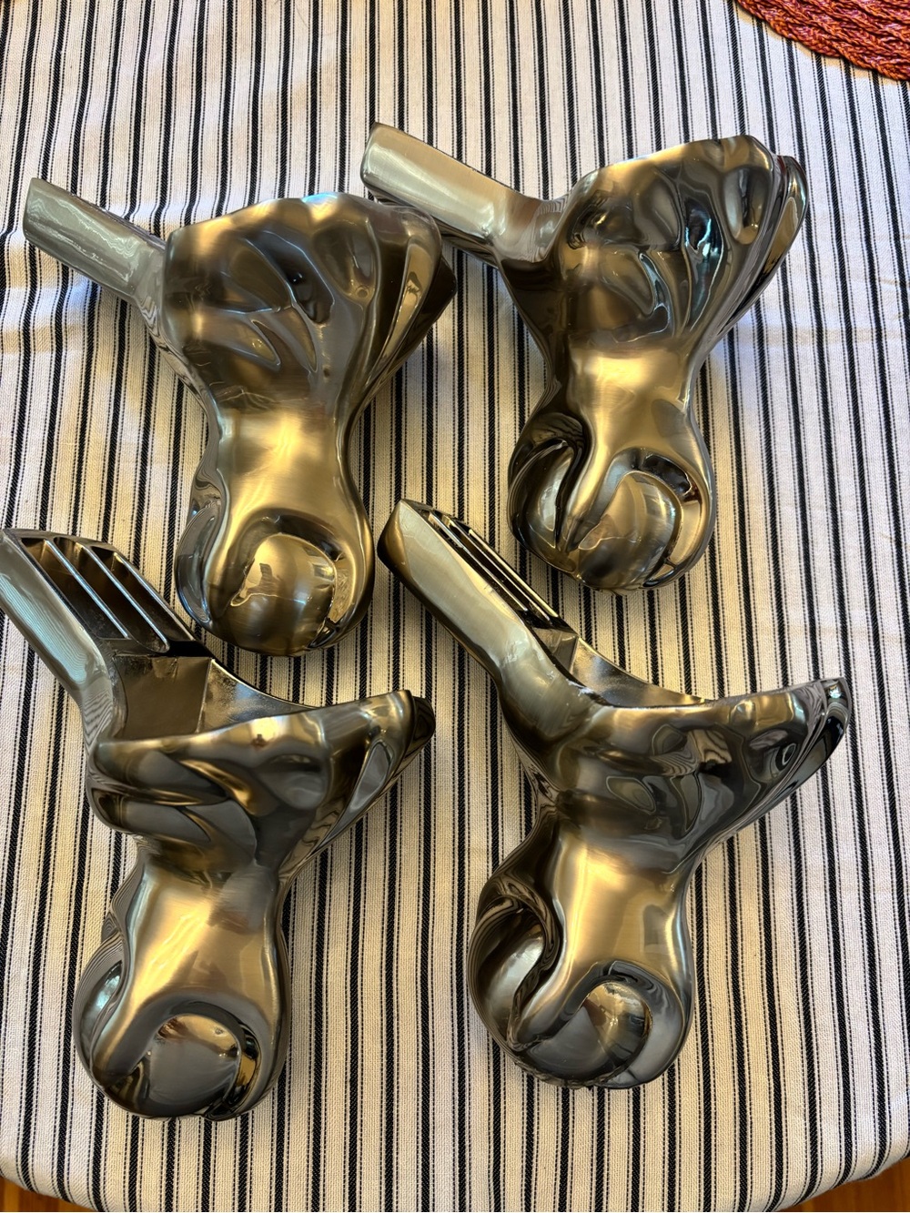 Set of Brushed nickel claw and ball feet for bathtub “clawfoot tub”